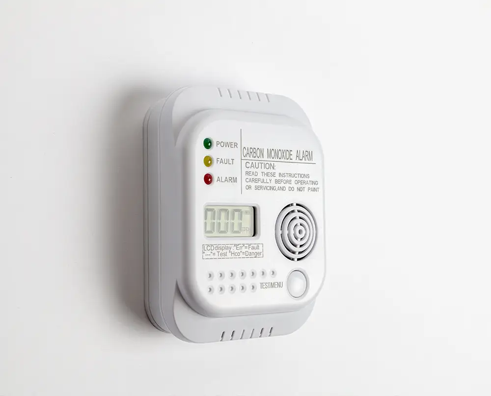 Carbon monoxide detector installed for electrical safety